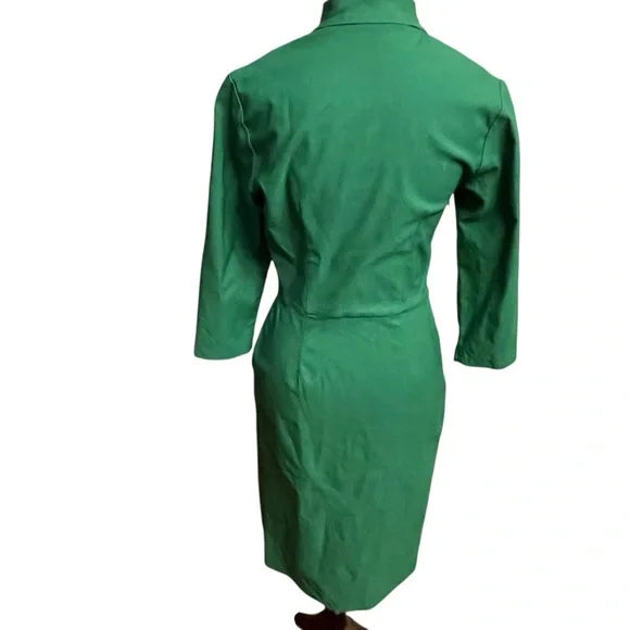 Chic 3/4 Sleeve Green Retro Dress - Picture 3 of 8